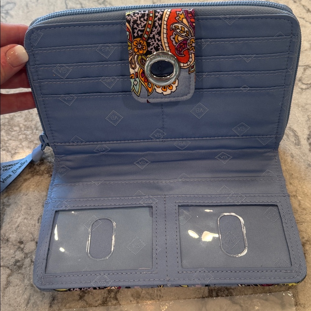 Vera Bradley RFID Turnlock Wallet in Provence Paisley - Picture 7 of 9